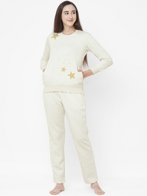 

Sweet Dreams Women Off White Printed Night Suit