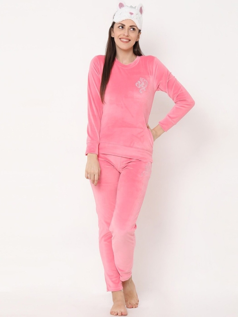 

Sweet Dreams Women Pink Fleece Night suit