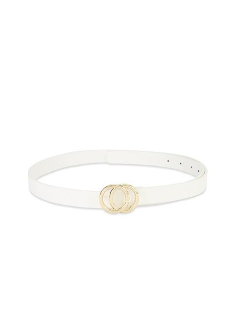 

Forever Glam by Pantaloons Women Off White & Gold-Toned PU Belt