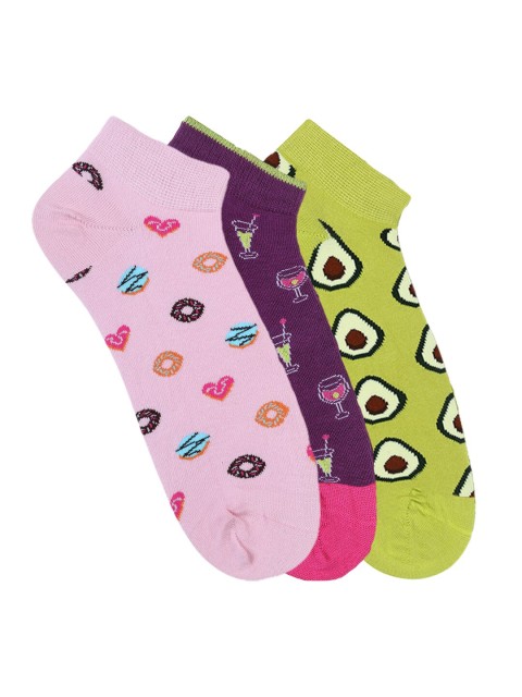 

Soxytoes Unisex Pack of 3 Ankle Length Quirky Cotton Socks, Multi