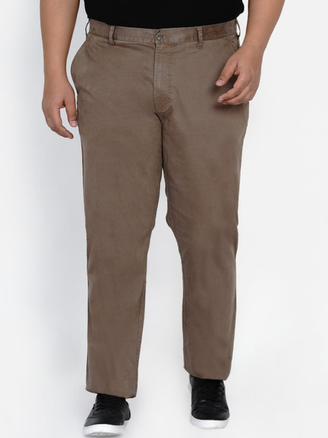 

Santonio Men Brown Solid Cotton Chinos Trousers