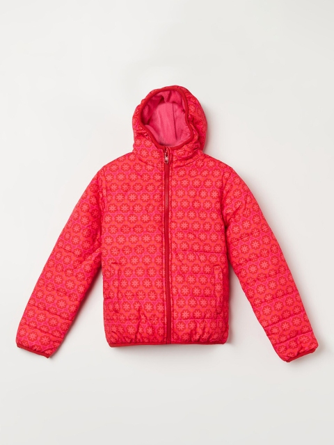 

Fame Forever by Lifestyle Girls Red Geometric Puffer Jacket