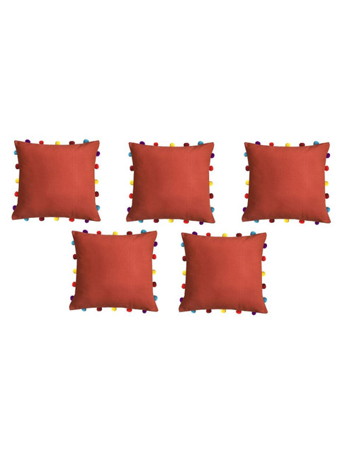 

Lushomes Rust Set of 5 Square Cushion Covers