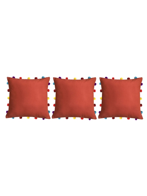 

Lushomes Gunmetal-Toned Set of 3 Square Pure Cotton Cushion Covers, Metallic