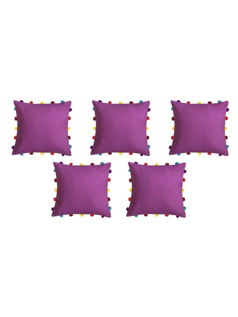 

Lushomes Lavender & Blue Set of 5 Square Pure Cotton Cushion Covers