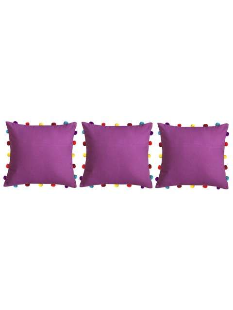 

Lushomes Lavender & Maroon Set of 3 Square Pure Cotton Cushion Covers