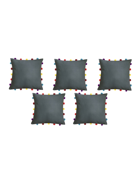 

Lushomes Grey & Yellow Set of 5 Square Pure Cotton Cushion Covers