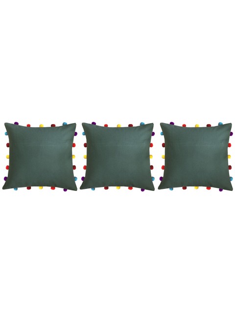

Lushomes Green & Yellow Set of 3 Square Pure Cotton Cushion Covers