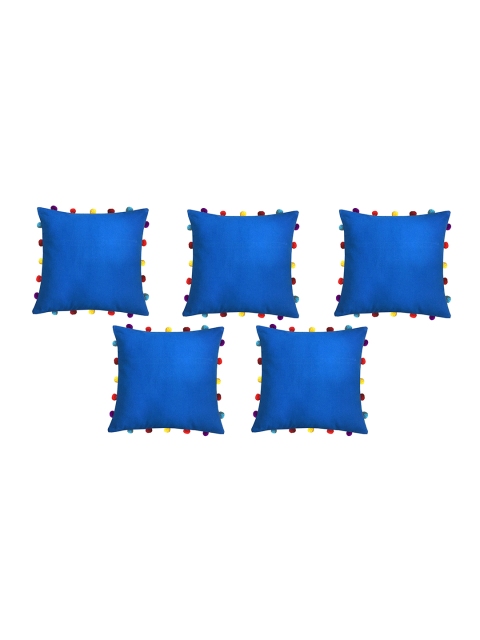 

Lushomes Blue Set of 5 Square Cushion Covers