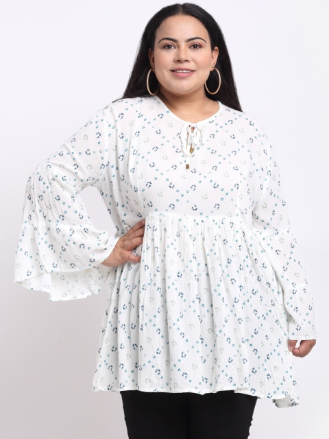 

sindrellastorie White & Blue Tie-Up Neck Regular Top
