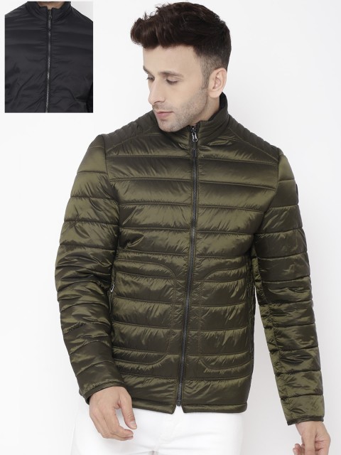 

LURE URBAN Men Olive Green Camouflage Padded Jacket