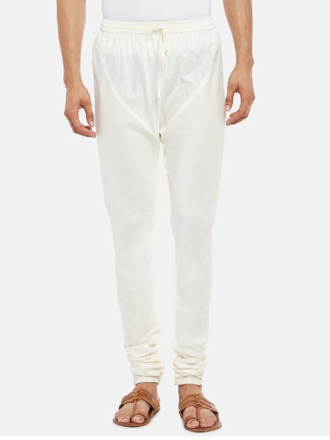 

indus route by Pantaloons Men Off White Solid Churidar