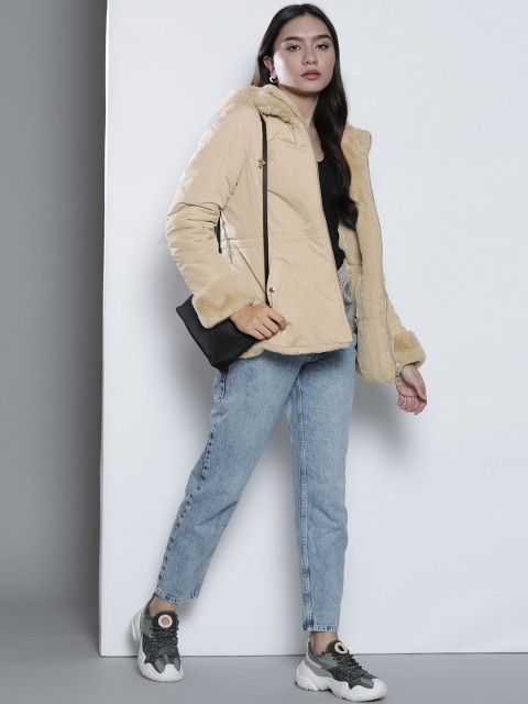 

Geox Women Beige Lightweight Bomber Jacket