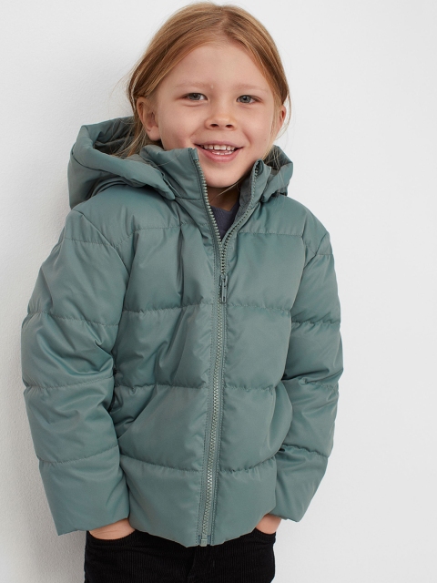 

H&M Boys Green Solid Down Jacket