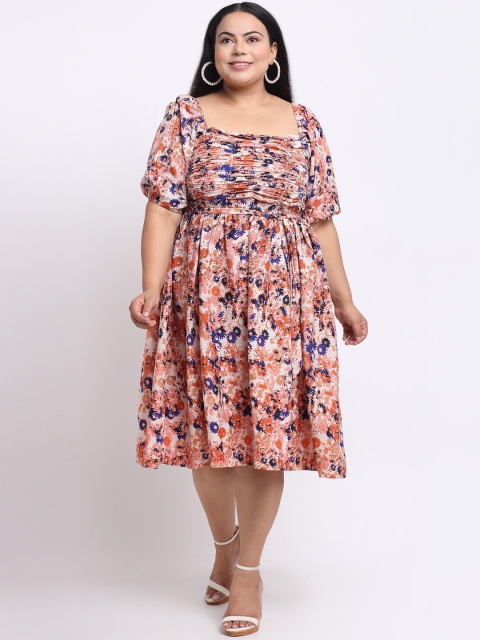 

sindrellastorie Off White Floral Crepe Dress