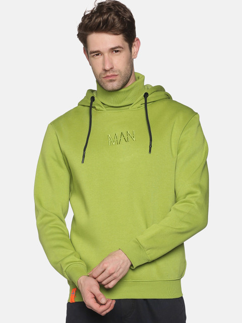 

SHOWOFF Men Green Hooded Sweatshirt