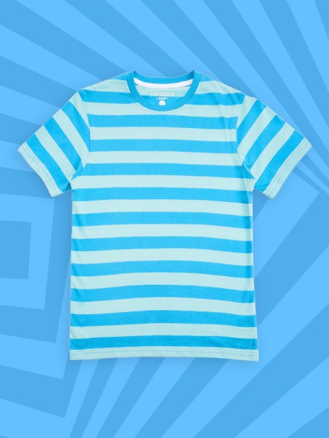

Pantaloons Junior Boys Blue Striped T-shirt