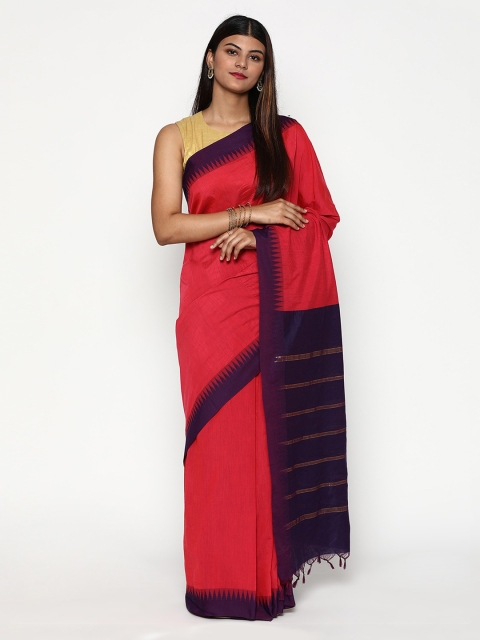

Sudarshan Silks Magenta & Blue Zari Silk Cotton Saree