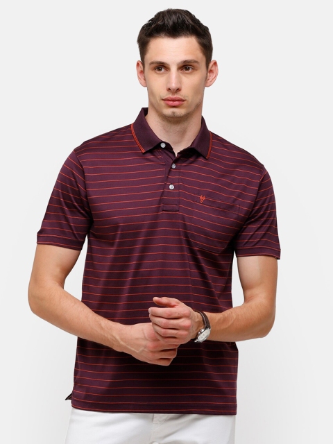 

Classic Polo Men Red Striped Polo Collar Pockets T-shirt