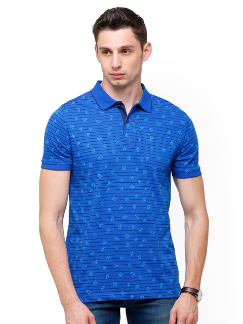 

Classic Polo Men Blue Polo Collar Slim Fit Pure Cotton T-shirt