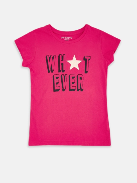 

Pantaloons Junior Girls Fuchsia Printed T-shirt