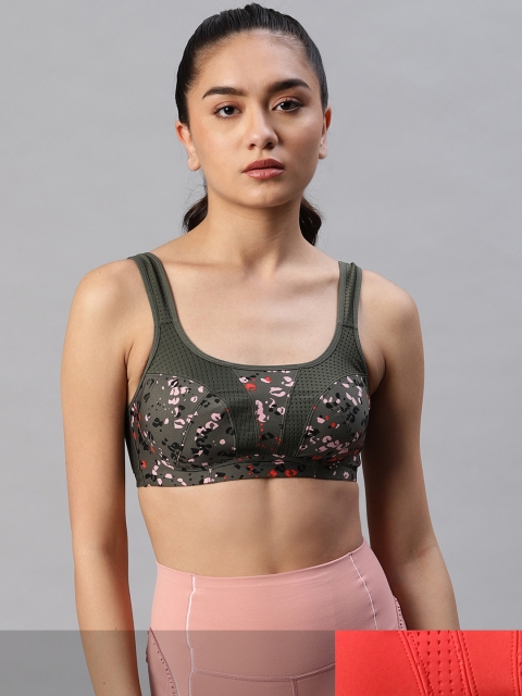 

Marks & Spencer Set of 2 Olive Green & Red Abstract T-shirt Bra