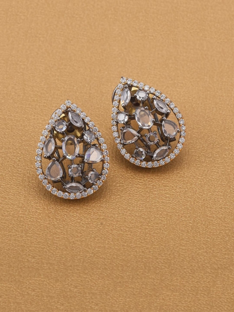 

Tistabene White Rhomdium-Plated Contemporary Pear Studs