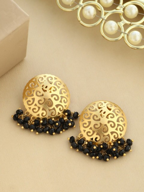 

Tistabene Black Gold-Plated Contemporary Oversized Studs