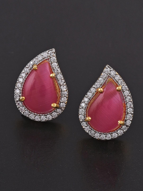 

Tistabene Pink Gold-Plated Paisley Shaped Studs Earrings