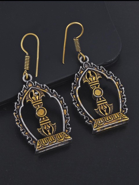 

Tistabene Gold-Toned Silver-Plated Contemporary Drop Earrings