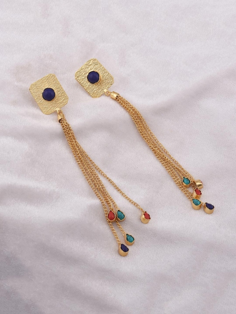 

Tistabene Multicoloured Contemporary Gold-Plated Drop Earrings, Multi