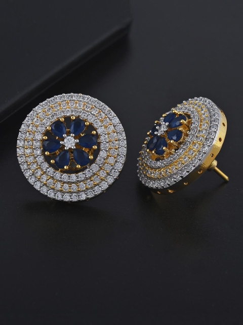 

Tistabene Blue Gold-Plated American Diamonds Studs Earrings