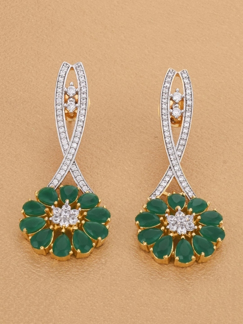 

Tistabene Green Floral Contemporary Drop Earrings