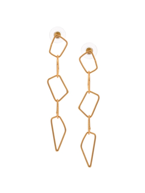 

Tistabene Golden Gold-Plated Contemporary Drop Earrings