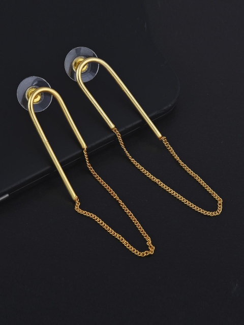 

Tistabene Gold-Toned Contemporary Chain Drop Earrings