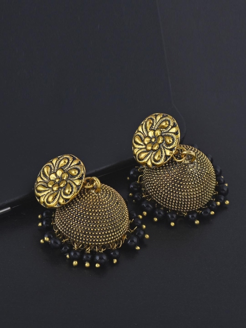 

Tistabene Black Contemporary Jhumkas Earrings