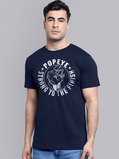 

Free Authority Men Blue & blue Popeye Printed Pockets T-shirt