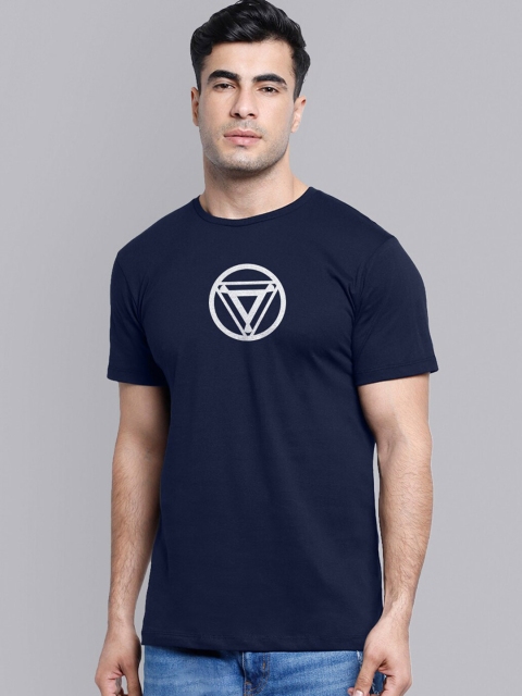 

Free Authority Men Blue & blue Iron Man Printed Pockets T-shirt