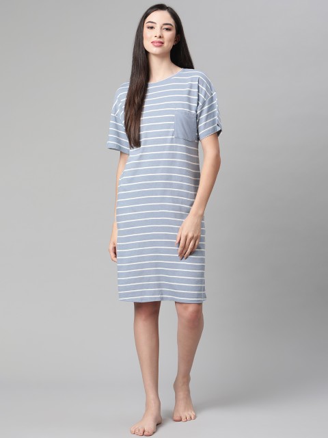 

Marks & Spencer Blue Striped Nightdress
