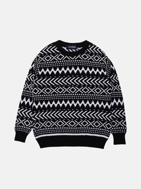 

CHIMPRALA Boys Black & White Printed Pullover