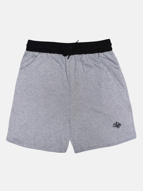 

CHIMPRALA Boys Grey Melange Cotton Regular Shorts