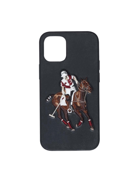 

TREEMODA Black & White Polo Man Printed Leather iPhone 12 Pro Back Case