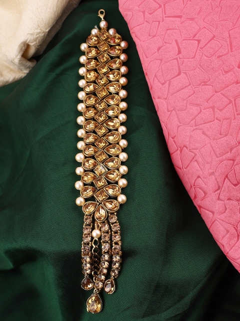 

ANIKAS CREATION Women Gold-Toned Kundan Studded Bracelet
