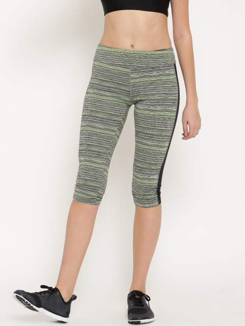 

FOREVER 21 Green & Grey Striped Tights
