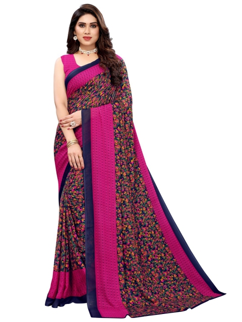 

KALINI Pink & Green Floral Saree