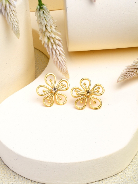 

Amaltaas Gold-Toned Floral Studs Earrings