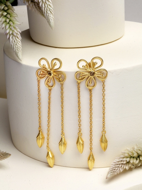 

Amaltaas Gold-Toned Floral Drop Earrings