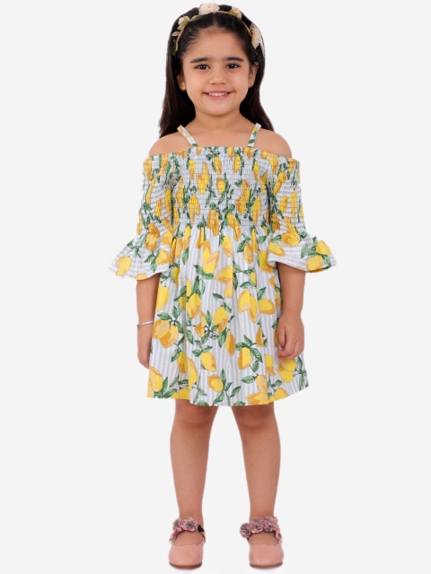 

Fairies Forever White & Yellow Floral Dress