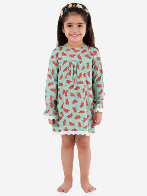 

Fairies Forever Girls Green Printed Nightdress