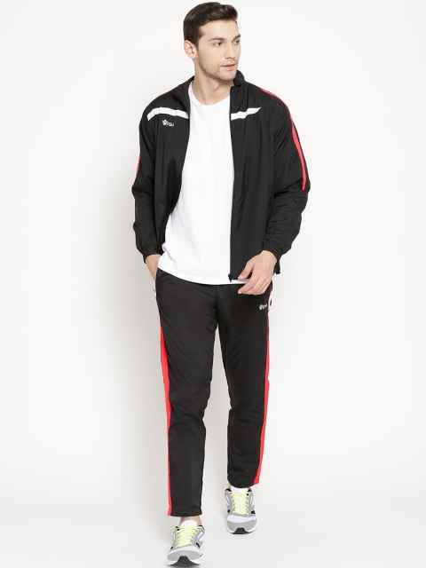

VEGA Men Black Solid Rapid Dry Anti Static Sports Track Suit